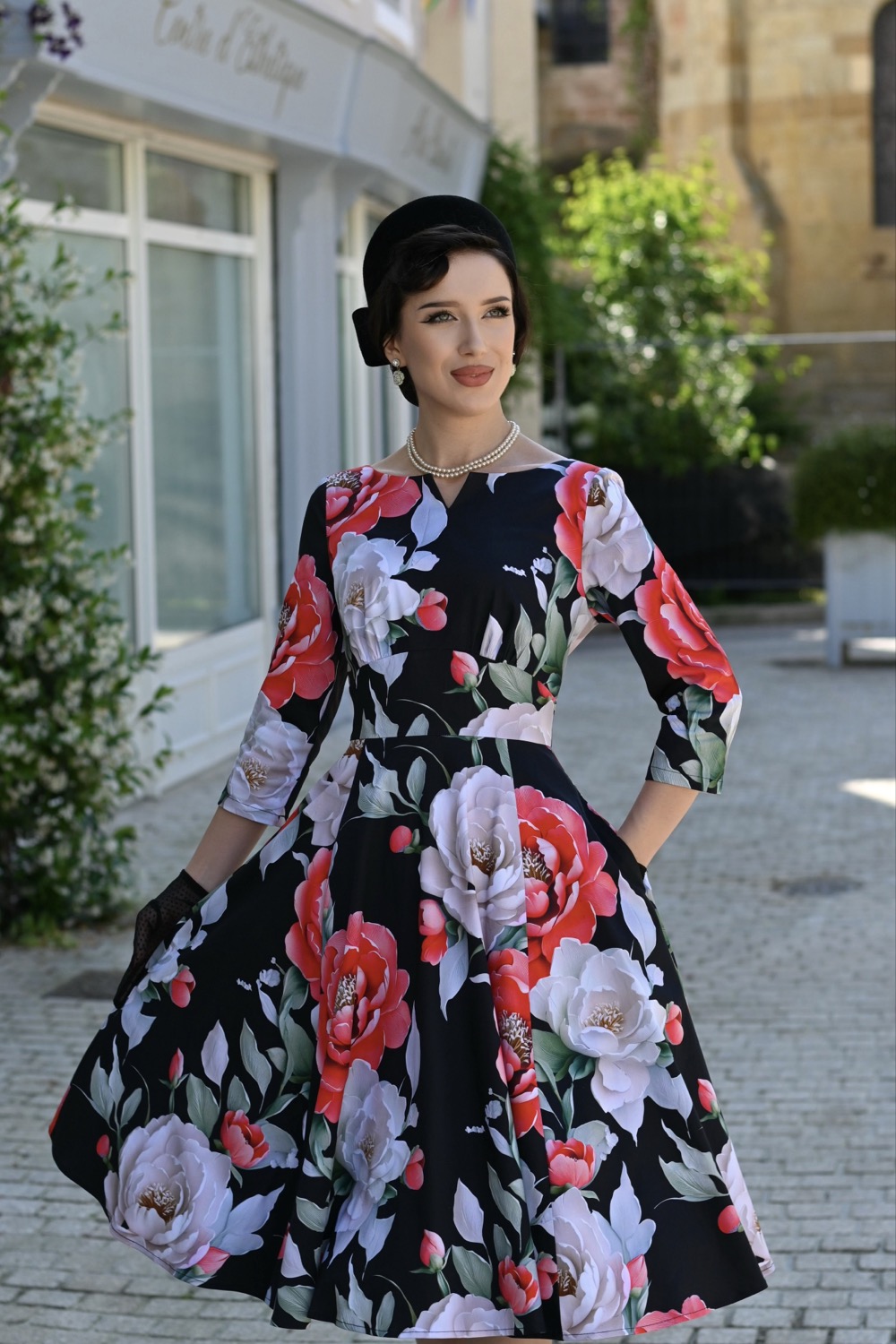 Destiny Floral Swing Dress In Extended Sizing